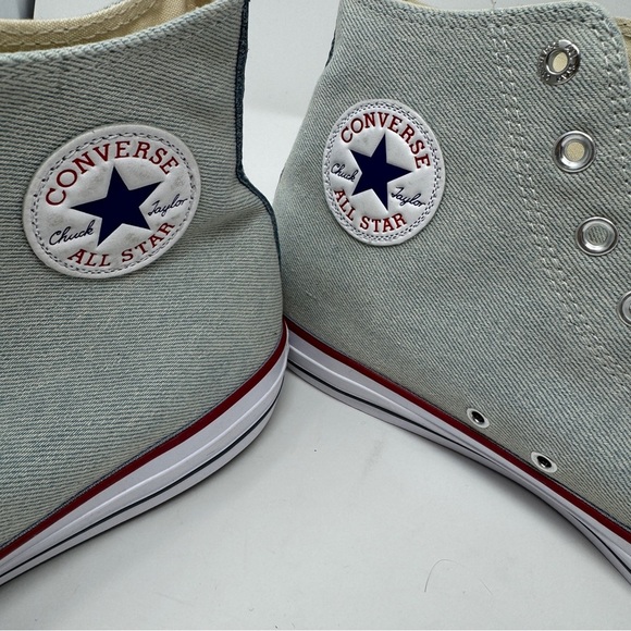 CONVERSE CHUCK TAYLOR ALL STAR HI SHOES Light Blue Denim - Picture 4 of 13